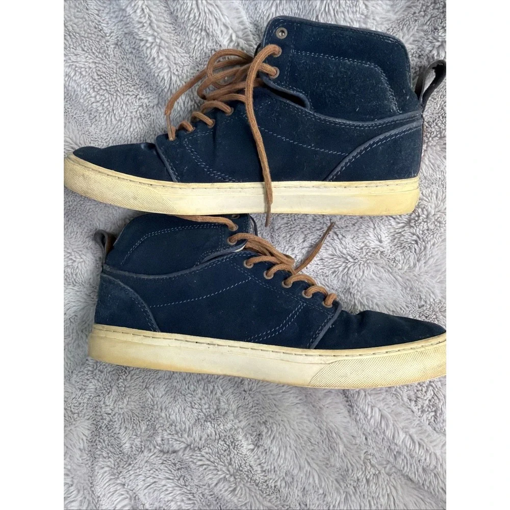 Vans Blue Suede High Top Skate Shoes OTW Collection Men's  11.5 Quilted Interior